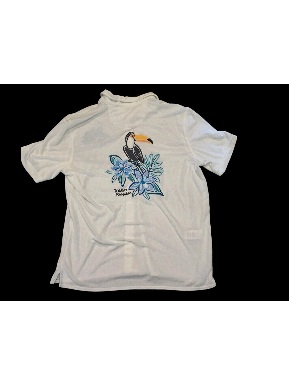 Tommy Bahama Mens L Poolside Toucan Terry Camp Shirt White ST227406 NWT